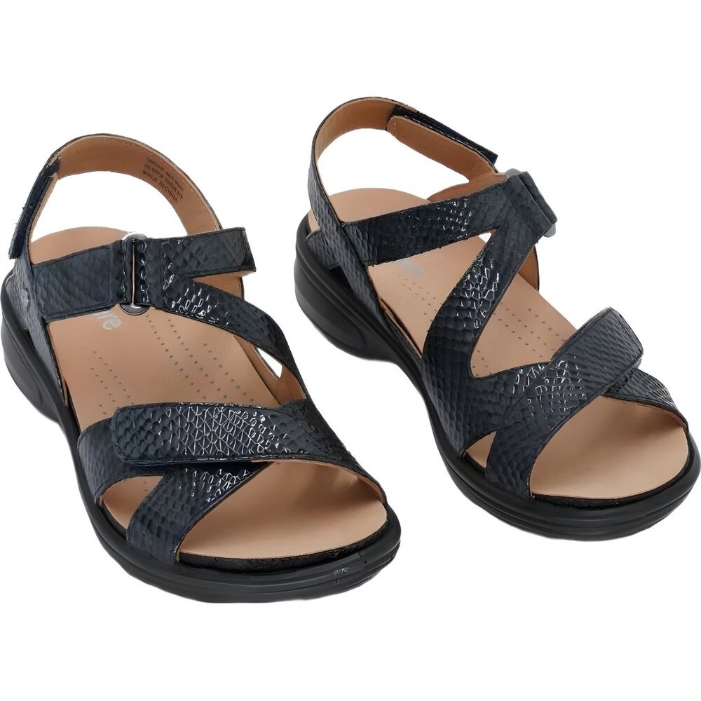 Revere Zanzibar Navy Snake Sandal Women's US 6W